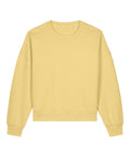 A solid light yellow, long-sleeved crew neck sweatshirt from Sweatshirts is displayed flat on a white background.