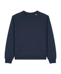 A navy blue, long-sleeved crew neck sweatshirt from our Sweatshirts collection is displayed flat on a white background. It features ribbed cuffs, hem, and neckline with a plain design and no visible logos.
