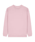 The Sweatshirts product is a light pink, plain crew neck with long sleeves, ribbed cuffs, and a ribbed waistband, shown on a white background.