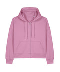 The Hoodies zip-up features a light pink colour, drawstring hood, front zip, and two front pockets, shown against a plain white background.