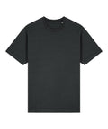 A black short-sleeve T-shirt with a crew neck, displayed flat on a white background.