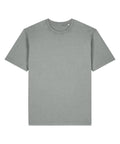 A solid grey, short-sleeved crew neck T-shirt is displayed flat on a white background.
