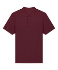 A maroon Polos short-sleeve polo shirt with a collar and two-button placket, displayed flat on a white background.