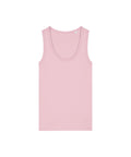 A light pink sleeveless vest (singlet) with a scoop neckline is displayed flat on a white background, featuring no visible brand markings or patterns.
