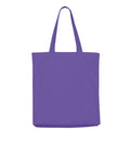 A plain purple Bags tote with two handles is displayed from the front against a white background. The bag appears empty.