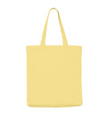 A yellow Bags tote with two handles is shown empty, facing forwards against a white background.