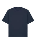 A solid navy blue, short-sleeved crew neck T-shirt from T-Shirts, shown laid flat on a white background.