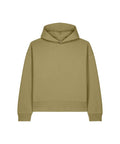 A light brown hoodie sweatshirt with a hood, long sleeves, ribbed cuffs, and a relaxed fit, shown on a white background.