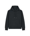 The Hoodies is a black hoodie featuring long sleeves, drawstrings, and a front pocket, shown on a white background.