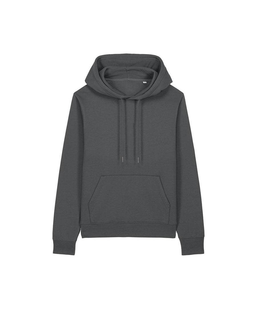 The Hoodies sweatshirt features a plain dark grey design with a hood, kangaroo pocket, and drawstrings, displayed flat on a white background.