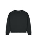 The Sweatshirts product features a plain black long-sleeve crew neck design with a relaxed fit and no visible logos or patterns, displayed against a white background.