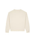 The Sweatshirts product is a cream-coloured, plain crew neck with long sleeves, ribbed cuffs and hem, and a relaxed fit, shown laid flat on a white background.