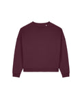 A maroon long-sleeve crew-neck sweatshirt from Sweatshirts is laid flat on a white background, featuring a relaxed fit with ribbed cuffs and hem.