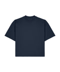 A navy blue T-shirt with short sleeves, a crew neckline, and a loose, boxy fit is laid flat on a white background. Product name: T-Shirts.