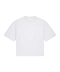 The T-Shirts product is a plain white, short-sleeve top laid flat on a white background, featuring a classic crew neckline and a loose, boxy fit.