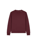 A solid burgundy, long-sleeved crew neck sweatshirt from Sweatshirts is shown laid flat on a white background.