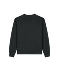 A black crewneck sweatshirt with long sleeves and ribbed cuffs, collar, and hem from the Sweatshirts collection, shown on a white background.