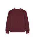 A solid burgundy long-sleeve crew-neck sweatshirt from Sweatshirts is laid flat on a white background.