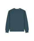 A teal crewneck sweatshirt from Sweatshirts featuring long sleeves, ribbed cuffs, and a ribbed hem, shown on a white background.