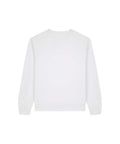 The Sweatshirts product is shown in plain white with long sleeves and a crew neck, displayed against a white background. It features a relaxed fit along with ribbed cuffs and hem.