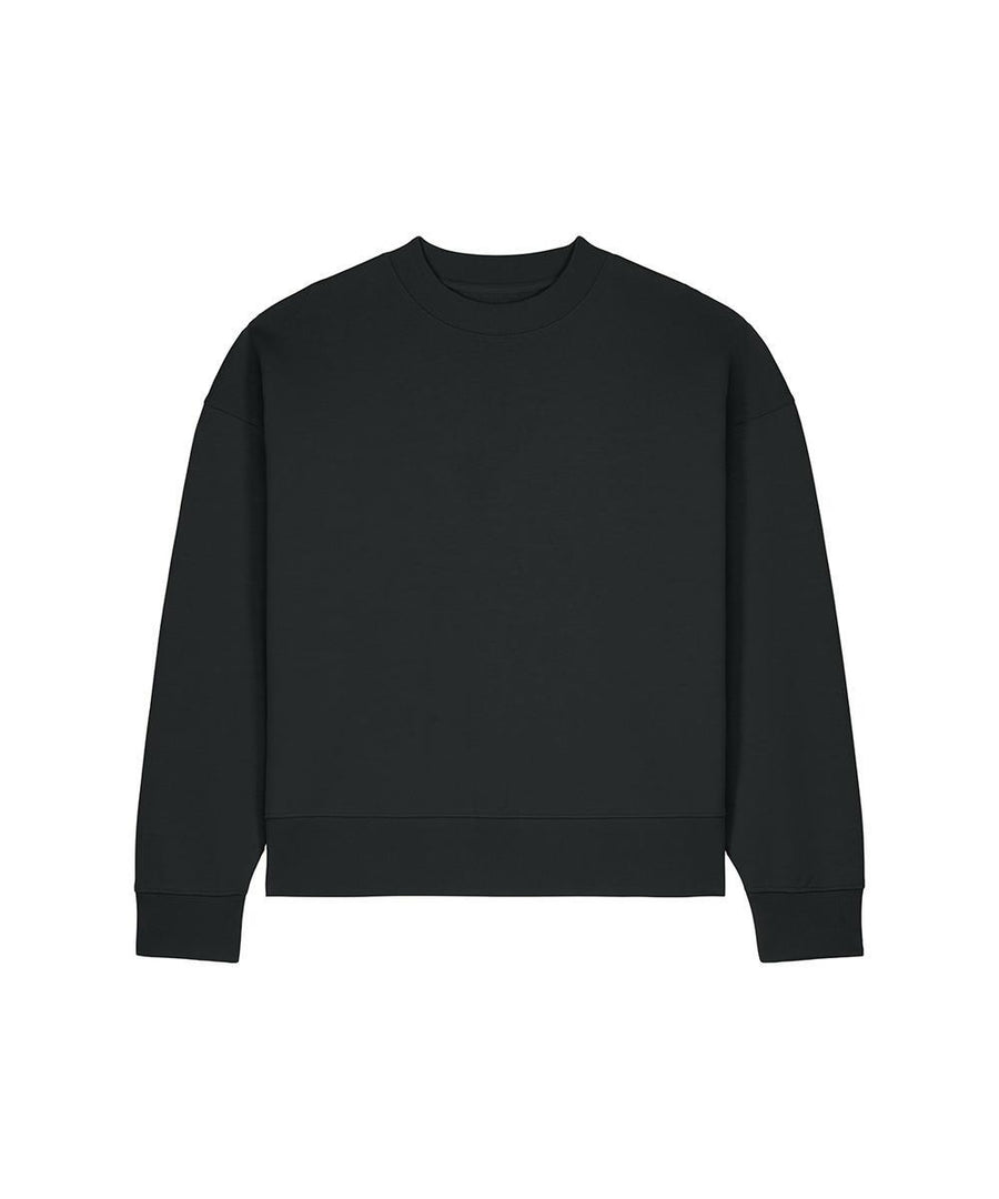 A basic black long-sleeve crew-neck sweatshirt from Sweatshirts is shown on a white background. It features a minimalist design with no logos, patterns, or embellishments.