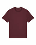 A plain maroon t-shirt, model SX701 from Stanley/Stella, is displayed on a white background. The t-shirt features short sleeves and a round neckline, appearing new and neatly laid flat.
