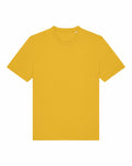 The SX701 by Stanley/Stella is a plain yellow t-shirt featuring short sleeves and a round neckline, showcased against a white background.