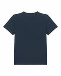 The SX702 by Stanley/Stella, a plain black t-shirt featuring short sleeves and a crew neckline, is laid flat on a white background.