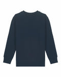The SX704 by Stanley/Stella is a plain dark blue sweatshirt featuring long sleeves and a crew neck, set against a white background. The garment exhibits an unadorned style, highlighting its simple and classic design.