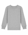The product SX704 from Stanley/Stella is a plain gray sweatshirt featuring long sleeves, a round neckline, and ribbed cuffs and hem, presented against a white background.