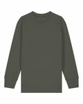 Stanley/Stella's SX704 is a plain olive green sweatshirt featuring long sleeves, ribbed cuffs, and a crew neckline.