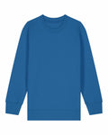 A Stanley/Stella SX704 in blue, featuring long sleeves and a crew neckline, laid flat against a white background.