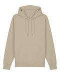 The SX705 hoodie from Stanley/Stella, featuring a plain beige design with a front pocket and drawstring hood, is displayed against a white background.