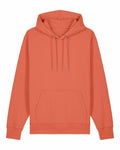 A Stanley/Stella SX705 hoodie in orange, featuring a front pocket and drawstrings, displayed against a white background.