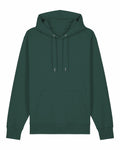 The Stanley/Stella SX705, a dark green hoodie featuring a front pocket and drawstring hood, is showcased against a simple white background.
