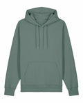 The Stanley/Stella SX705 is a plain, teal hoodie featuring a front kangaroo pocket and adjustable drawstrings, showcased against a white background.