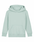 The SX706 by Stanley/Stella is a light mint green hoodie featuring a front pocket, hood, and long sleeves. Its simple design is displayed on a white background.