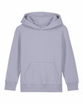 The SX706 by Stanley/Stella is a light gray hoodie featuring long sleeves and a front pocket. It includes a hood along with ribbed cuffs and hem, presented against a white background.