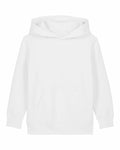 A plain white "SX706" hoodie by Stanley/Stella featuring long sleeves and a front pocket, shown on a white background.
