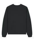 The Sweatshirts product is a plain black long-sleeve crew neck with ribbed cuffs, waistband, and neckline, displayed flat on a white background.
