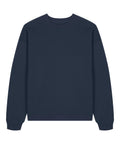 The Sweatshirts product is a plain, long-sleeved navy blue crew neck with ribbed cuffs, neckline, and waistband, displayed against a white background.