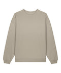A beige long-sleeve crew-neck sweatshirt named "Sweatshirts" with ribbed cuffs, collar, and waistband is displayed on a white background.