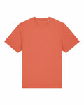 The SX714 by Stanley/Stella is an orange T-shirt showcased against a white background, featuring a crew neck and short sleeves.