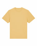The SX714, a plain yellow T-shirt by Stanley/Stella, features short sleeves and a simple crew neckline with no visible designs or logos, displayed on a white background.