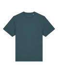 The SX714 by Stanley/Stella, a plain dark teal T-shirt with short sleeves and a round neckline, is displayed against a white background.