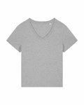 Stanley/Stella SX720 short-sleeve V-neck T-shirt in gray displayed on a white background.