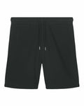 Stanley/Stella SX722 black drawstring shorts featuring a minimalist design and knee-length cut.