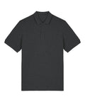 A Polos short-sleeve, plain dark grey polo shirt with a collar and two-button placket, displayed flat on a white background.