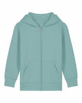 The Stanley/Stella SX749 is a zip-up hoodie in light teal, designed with an attached hood, long sleeves, and convenient front pockets. The fabric feels soft and comfortable, making it perfect for casual wear.