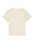A plain, cream-colored short-sleeve T-shirt from Stanley/Stella, product name SX768, is laid flat against a white background. The shirt features a simple design with a round neckline, highlighting its casual and minimalist style.